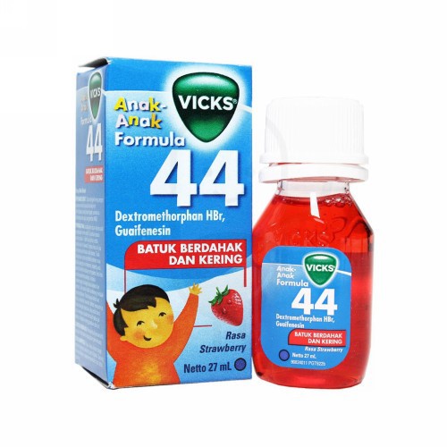 VICKS FORMULA 44 Anak 54 ML Rasa Strawberry 27 ML - Obat Batuk Berdahak Dan Kering Sirup