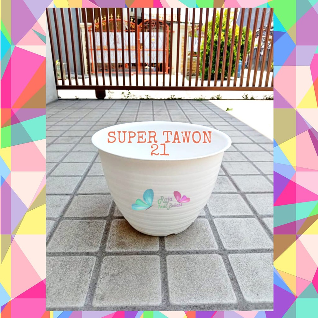 Pot Super Tawon 21 Putih Garden Of Love Pot Tawon Putih Pot Tawon Pirus 18 20 24 25 - Pot Tawon 21 Cm Tebal