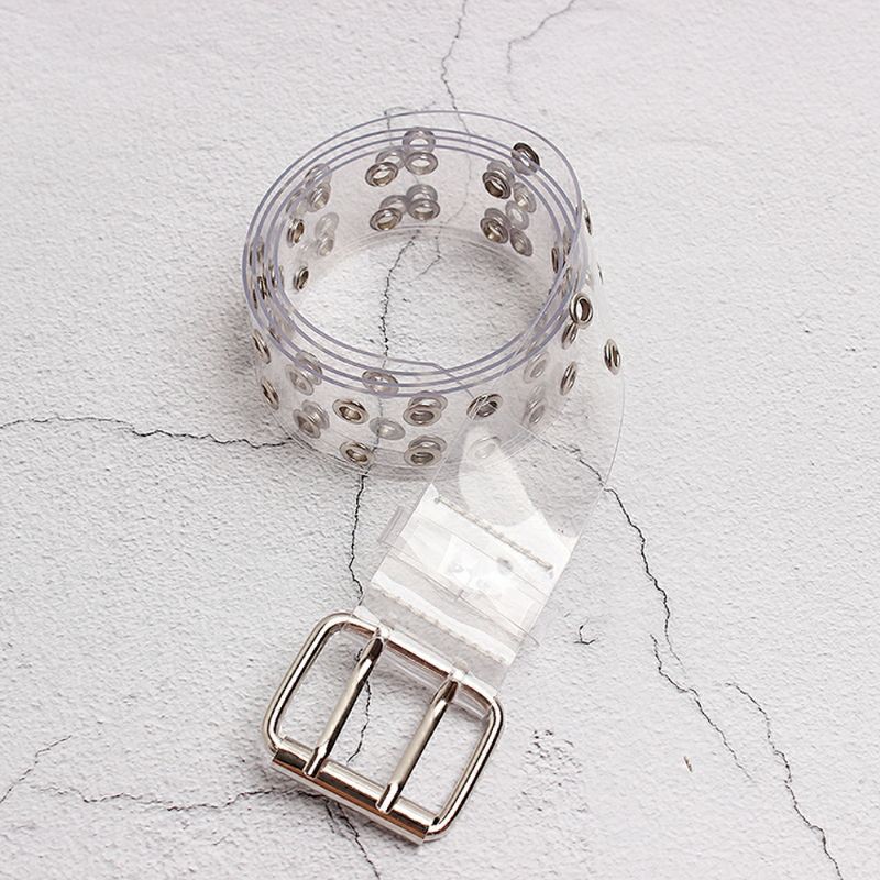 PGX Ring Belt Transparan Ikat Pinggang Korea Bening Sabuk Gesper Wanita IP062