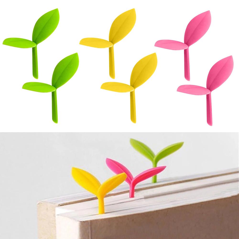 NICKOLAS1 Sprout Bookmark Aksesoris Buku Rumah Kantor Silikon Hijau Bookmark Untuk Alat Tulis Ulat Buku Rumput Kuncup Bookmark