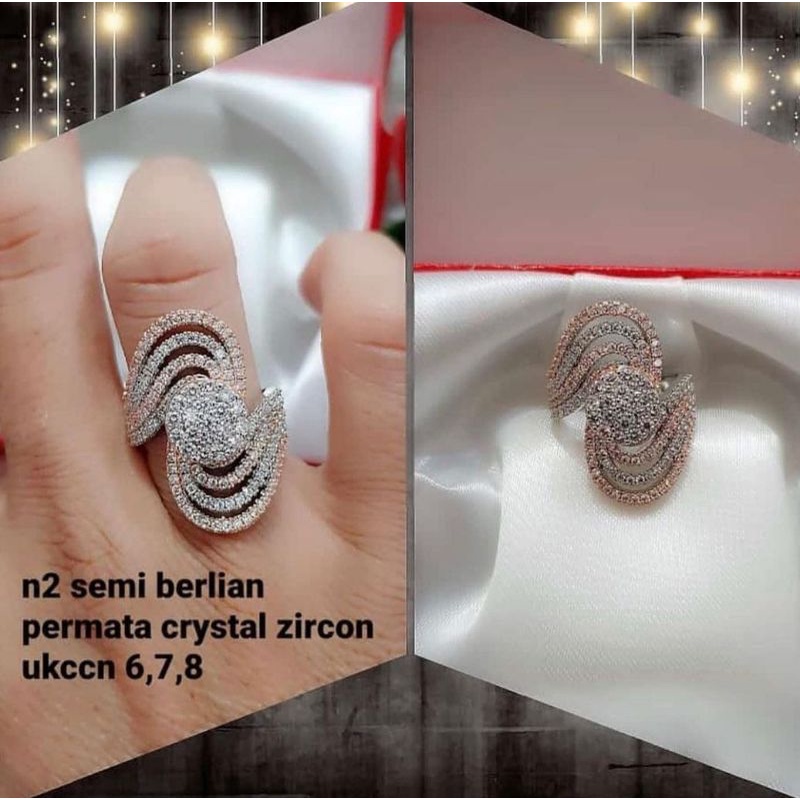 Cincin Zircon Lapis Emas Premium Quality Anti karat anti alergi mata kilau Rc719