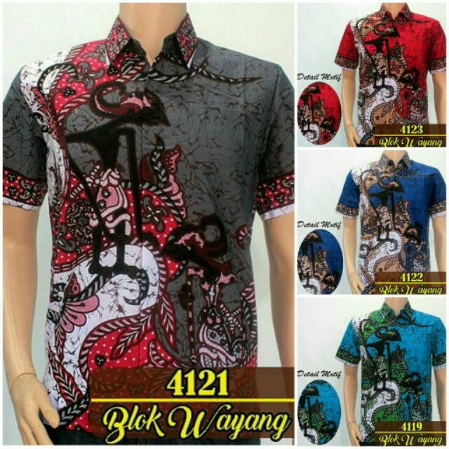 Kemeja batik pria.blok wayang