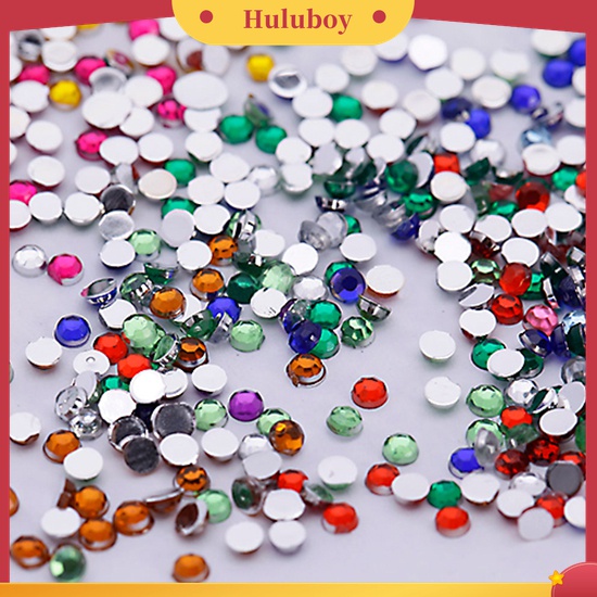 Huluboy Huluboy♡ 500pcs Berlian Imitasi Glitter Bulat 2.0mm 12 Warna Untuk Dekorasi Nail Art