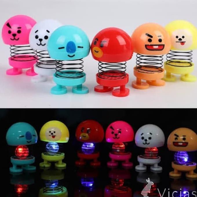 READY COD Spring Doll LED Lampu KPOP PER Goyang karakter - BTS BT21 Korea OBRAL Kode 208