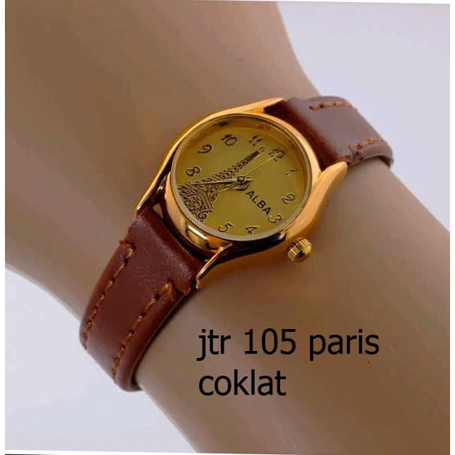 jam tangan alba wanita / jtr 105 paris coklat