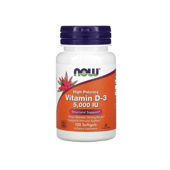 Now Foods High Potency Vitamin D3 125mcg 5000 IU 120 softgels original halal