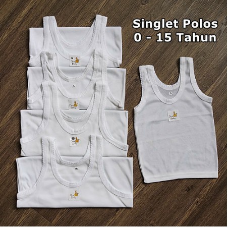 Kaos Singlet / Kaos Dalam Bayi Sampai Anak ABG Perempuan / Laki-Laki Polos Termurah