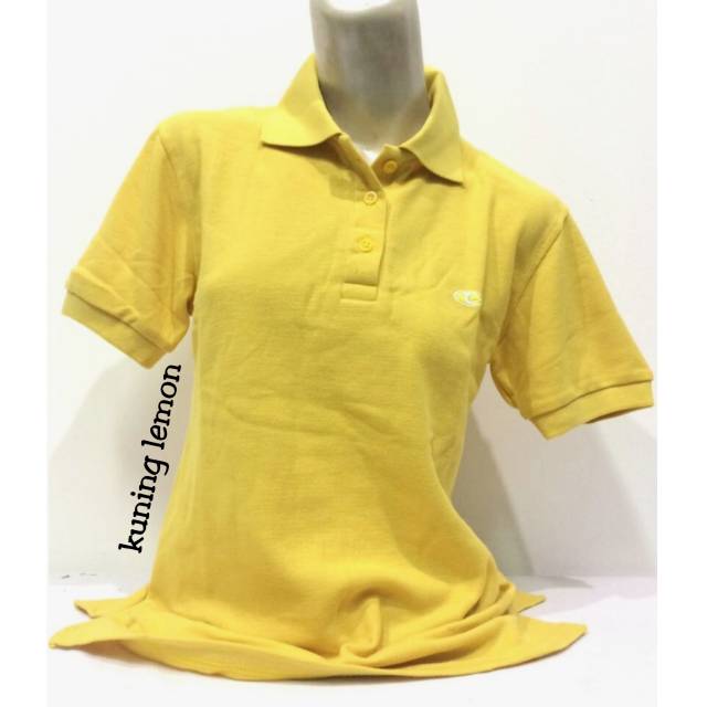 KAOS POLO SHIRT WANITA KUNING LEMON