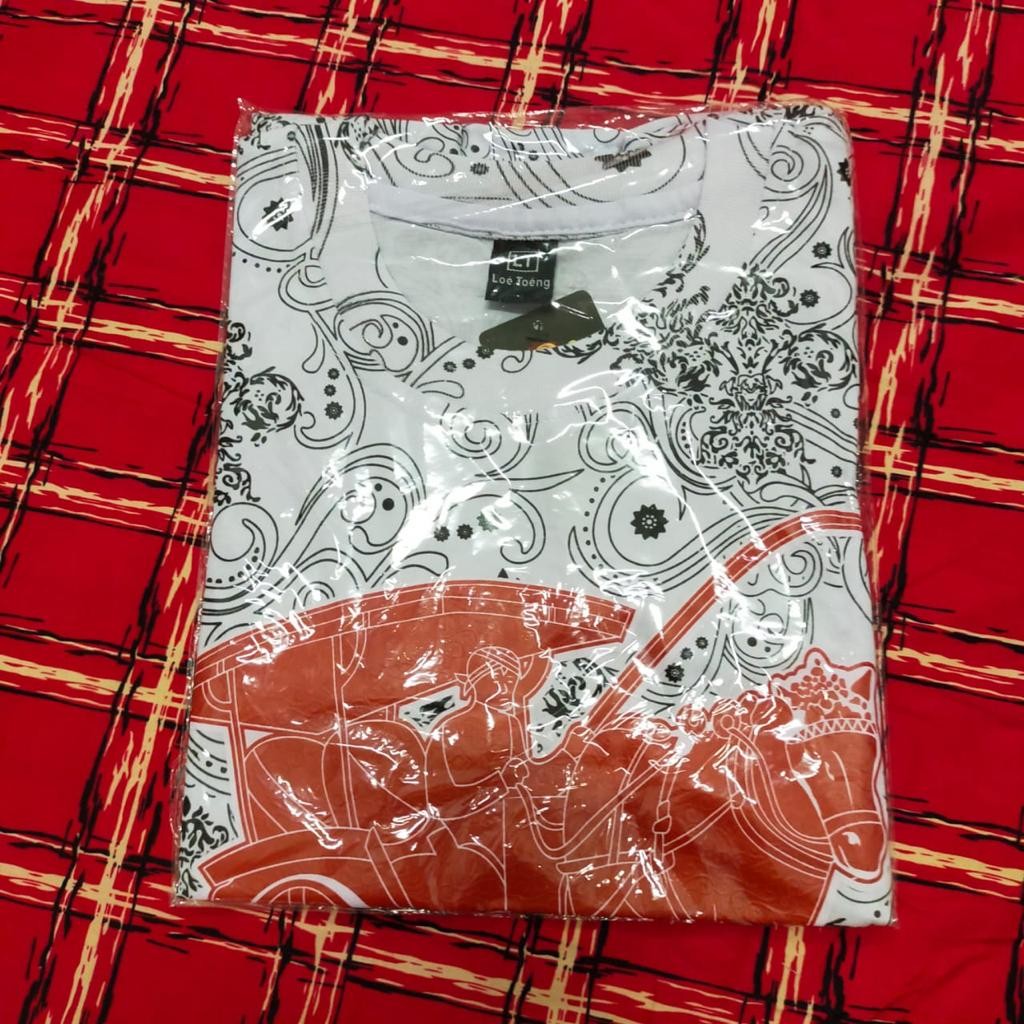 Kaos Oblong Full Print Sablon Batik Pria Xl-xxl