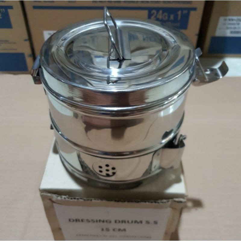 Tromol Kasa Steril 15 cm Dressing Drum