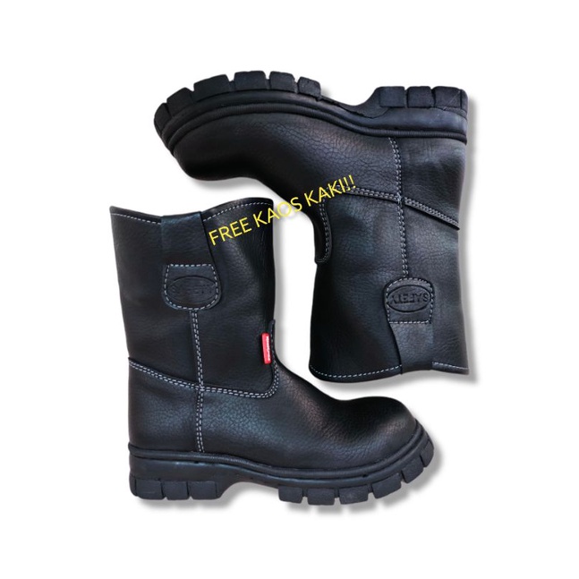 Sepatu boot King Kickers Safety - Sepatu Boot Proyek ujung besi kulit Import