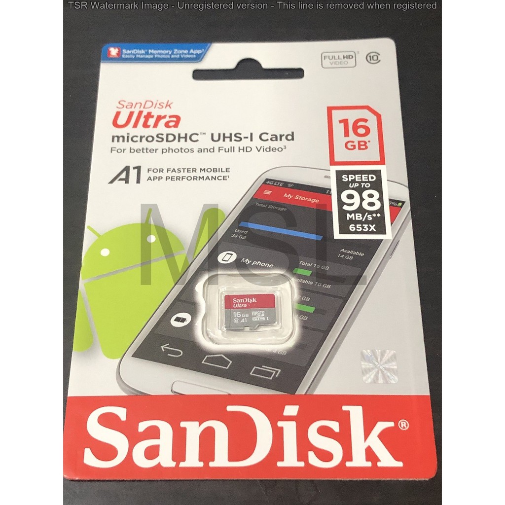 Sandisk Ultra Memory MicroSD 16GB Class 10 Speed 98MB/s Original 100%