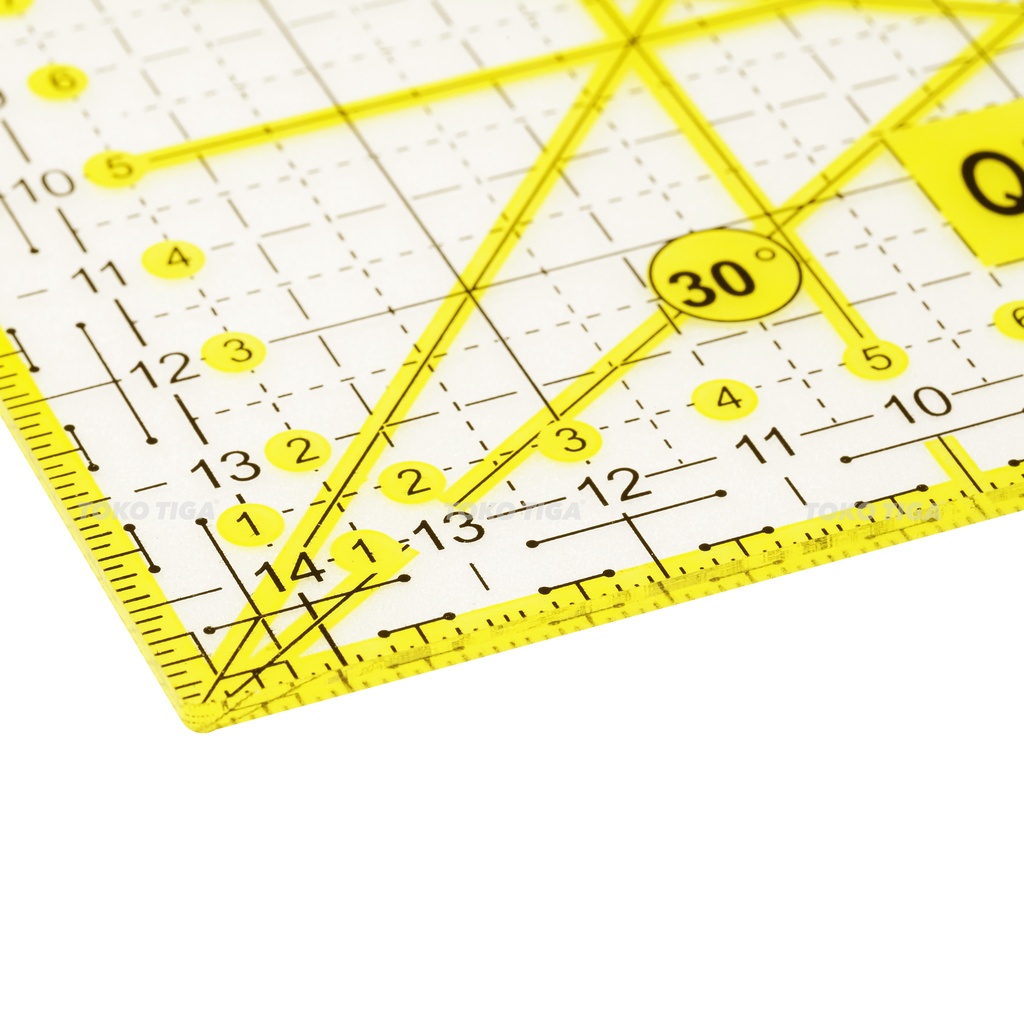 Quilting Ruler / Penggaris Bahan - Penggaris Quilting YOKO 15 x 15 cm (QR1515)