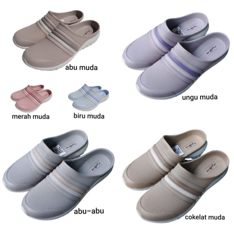 Sandal sepatu selop karet wanita slip on ATT NSWL 491