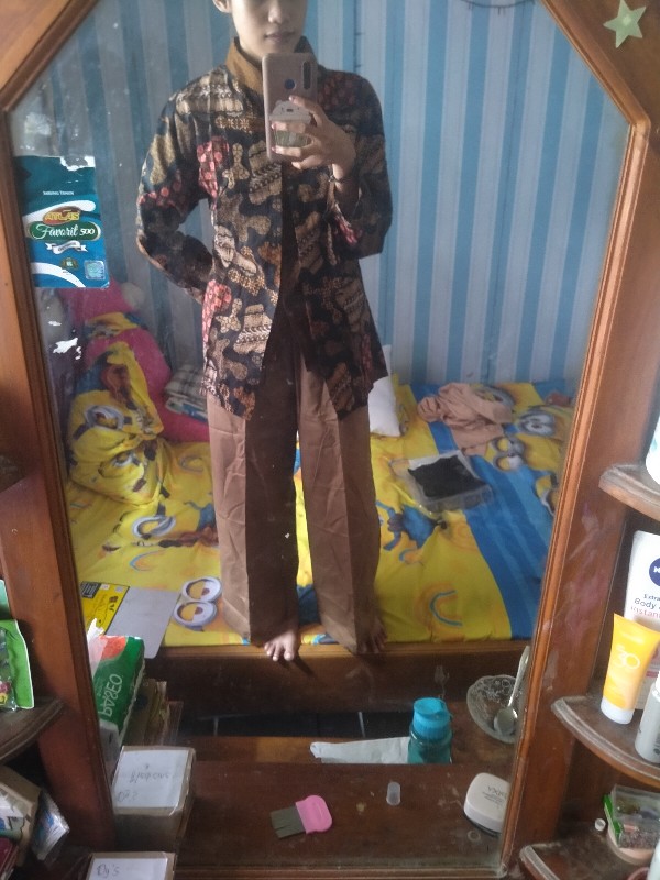 Atasan Batik Wanita Blouse Batik Wanita Lengan Panjang Baju Batik Kantor Katun Adem