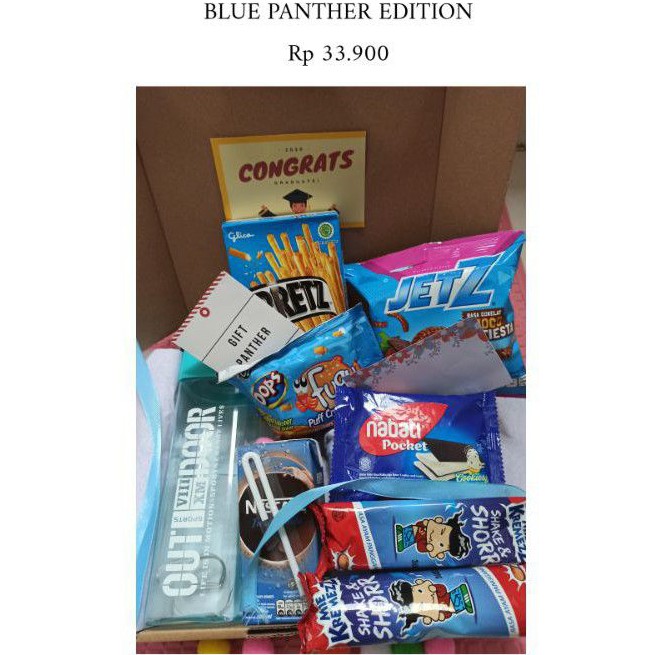 

BLUE PANTHER SNACK BOX CUSTOM KADO ULANG TAHUN