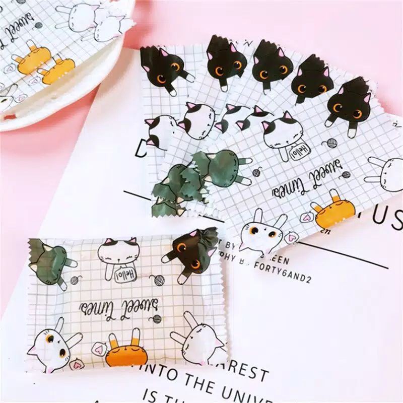 

10pcs kantong plastik nougat/ cookies bag candy/souvenir hampers sweet