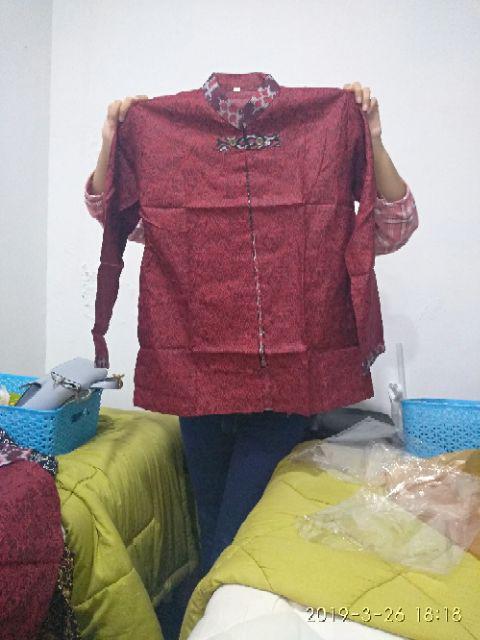 Kemeja Batik Lengan Panjang 021 Risna Batik Hrb026 Hem Batik Murah Seno Sogan Bakung Padi Manggar