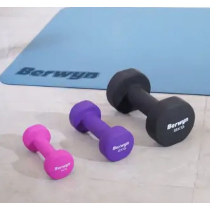 dumbel barbel 5kg berwyn neoprene dumbell barbell 5 kg ORIGINAL BERWYN