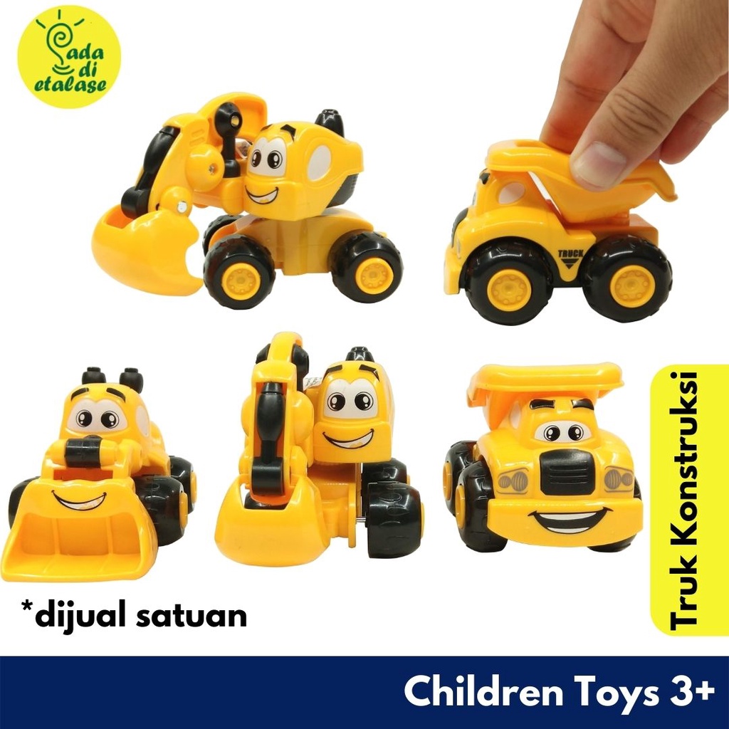 Mainan Mobil Konstruksi Wind Up Car Toy Truk Mobil Mobilan Tarik Maju Mekanis