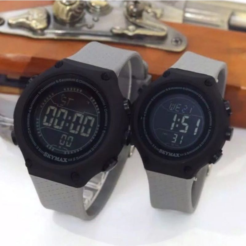 SKYMAX_JAM TANGAN COUPLE UNISEK PRIA &amp; WANITA STRAP RUBER BISA BAWA BERENANG COD