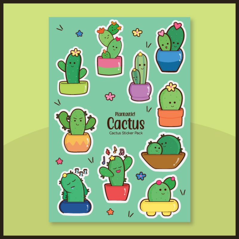 

Plantastic! Cactus Sticker Set (Kiss-Cut) by raku.project