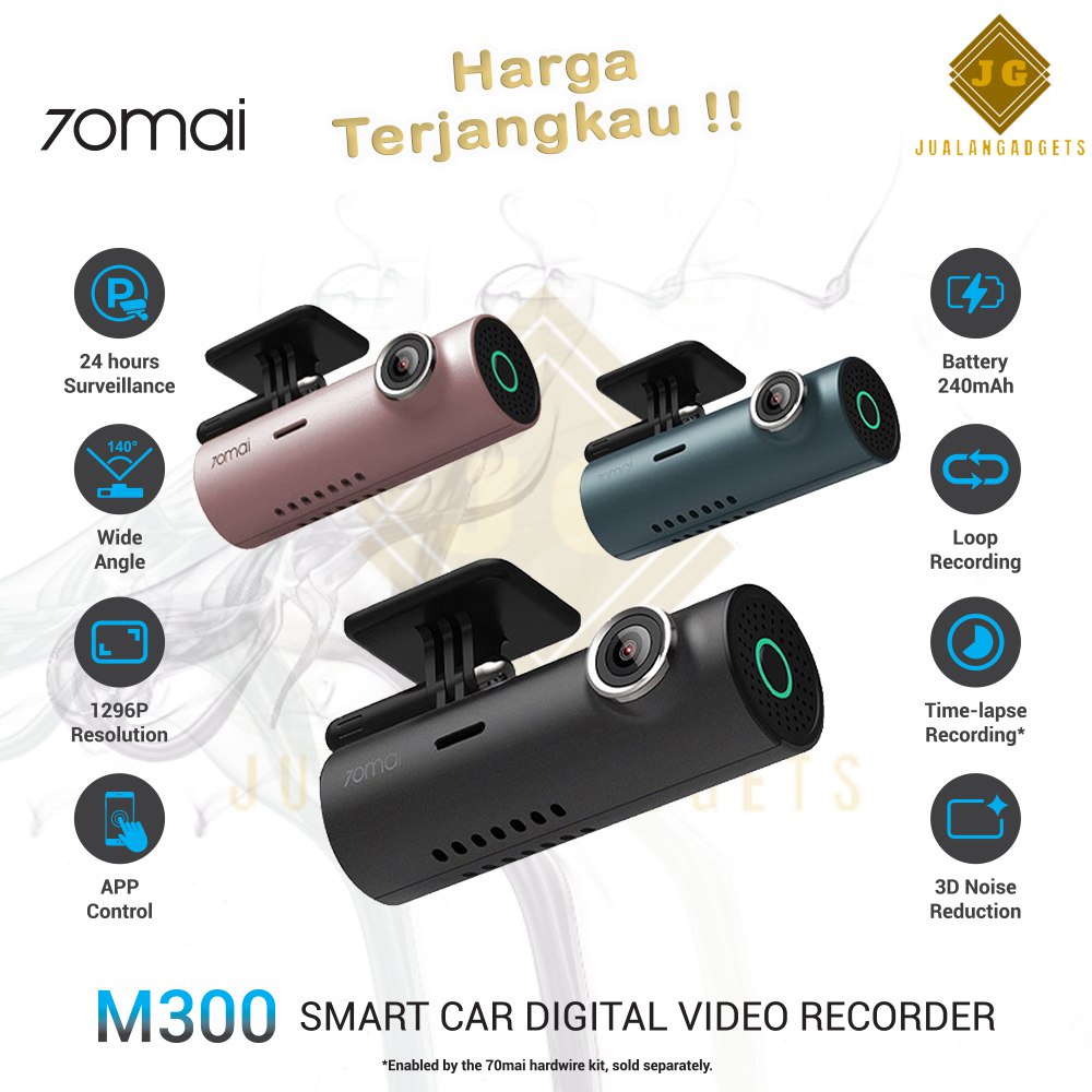 70mai M300 Dashcam Smart Dash Cam 1296P Recorder Auto Car Camera - Kamera Mobil