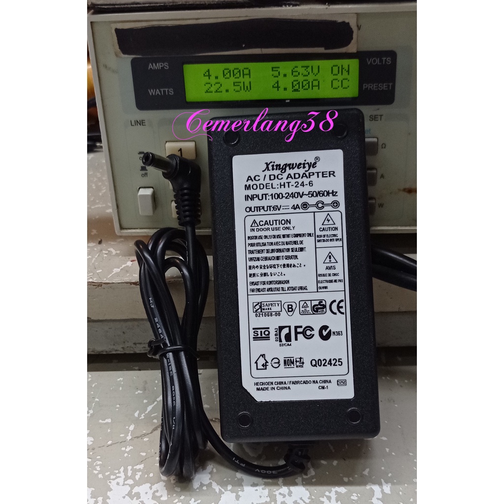 Switching Adaptor 6V 4A Charger AC to DC 6 V 4 A Power Supply 24 Watt