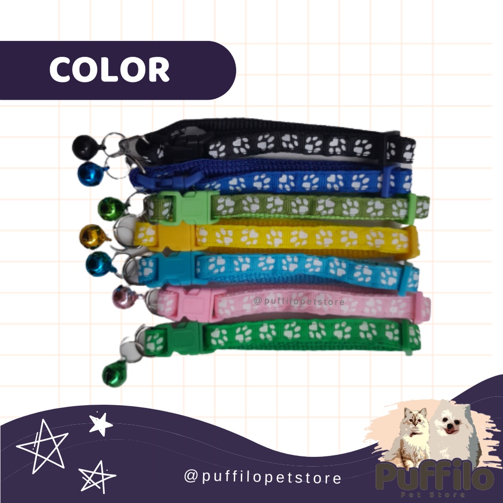 PET COLLAR / KALUNG KERINCINGAN  KUCING ANJING MOTIF PAW