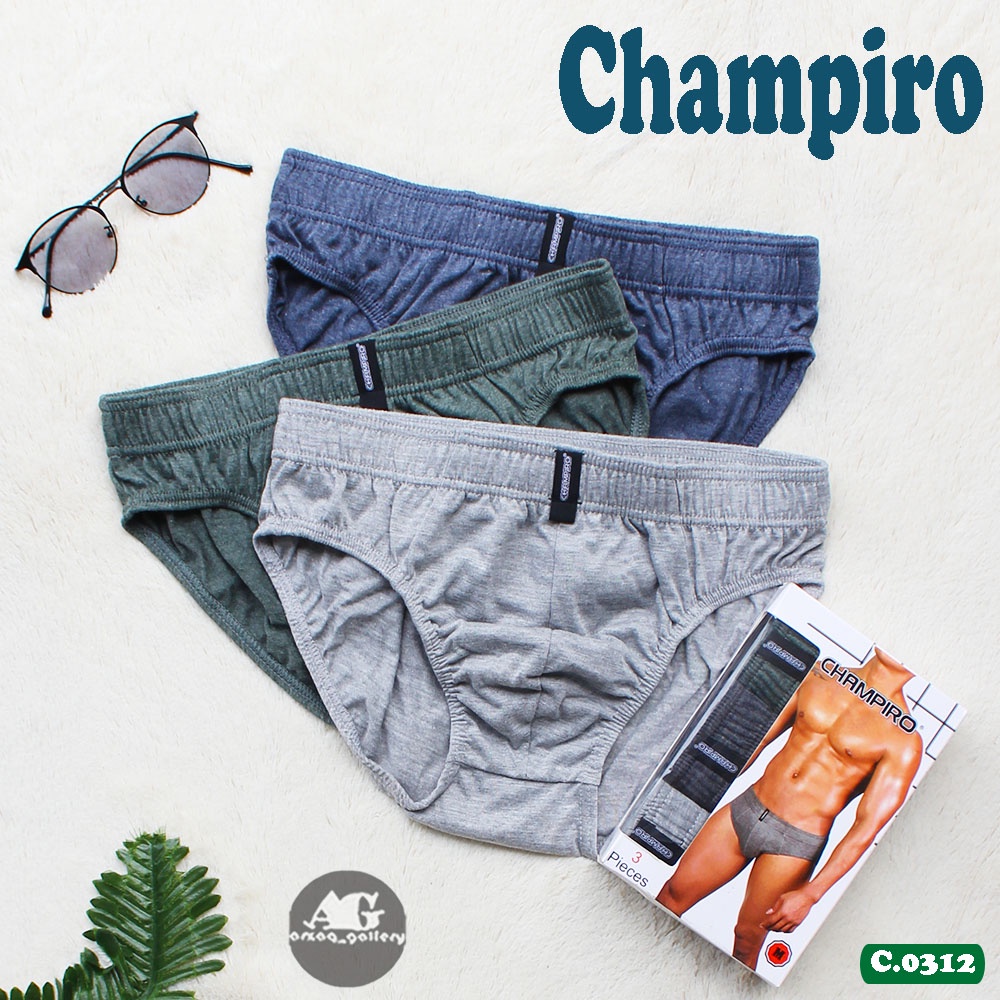 [ 3 Pcs ] CD CHAMPIRO MIKA C.0312.C | Celana Dalam Pria Karet Kerut | Ukuran M - 5L / Celana Dalam Jumbo / Cd Pria / Champiro Jumbo