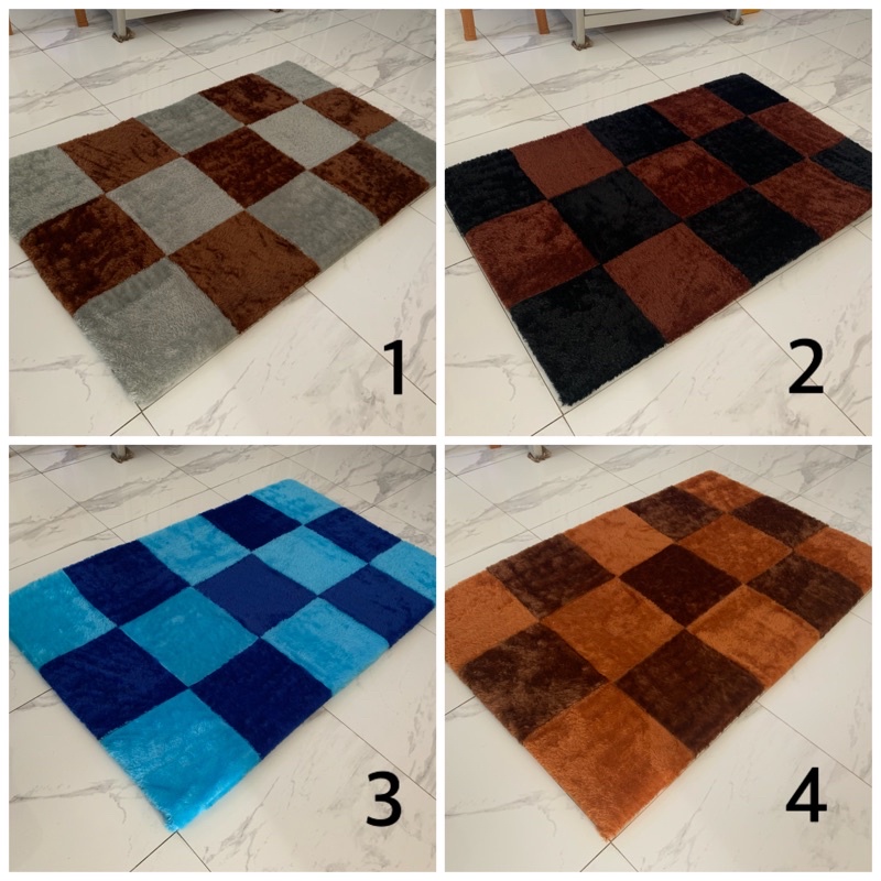 KARPET BULU RASFUR 160X100cm TEBAL 5CM  ( MOTIF CATUR BUSA HDP )