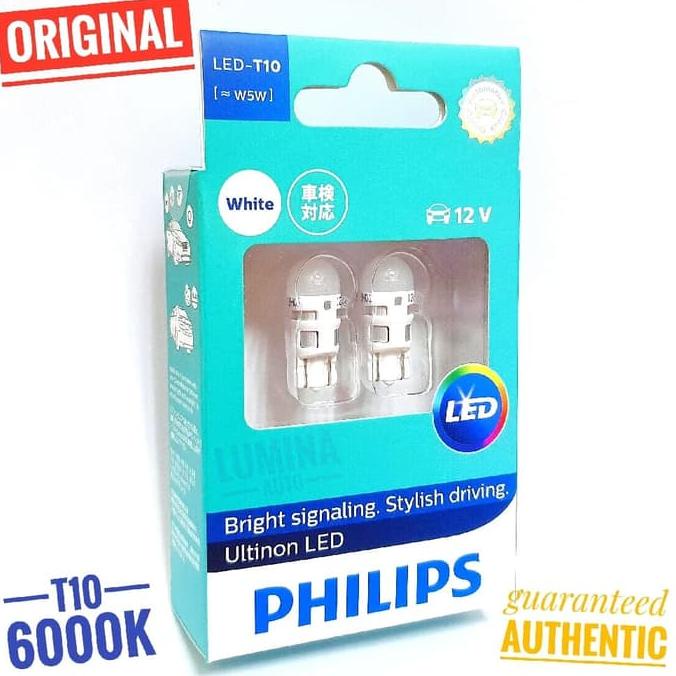 Philips Vision LED T10 6000K - Lampu Senja Mobil / Motor White / Putih