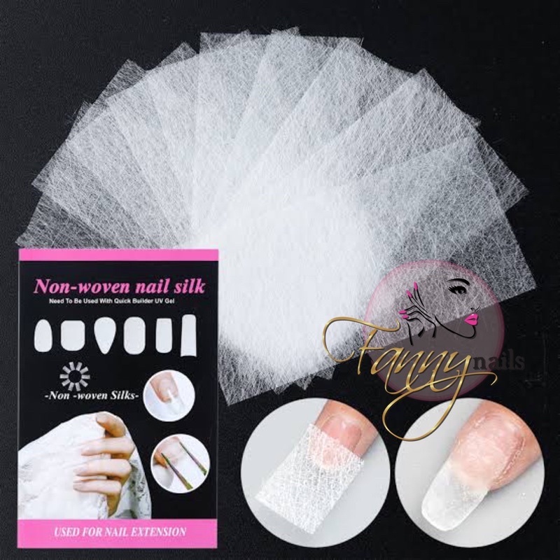 10PCS NON WOVEN NAIL SILK FIBER NAIL EXTENSION KAIN KUKU PATAH