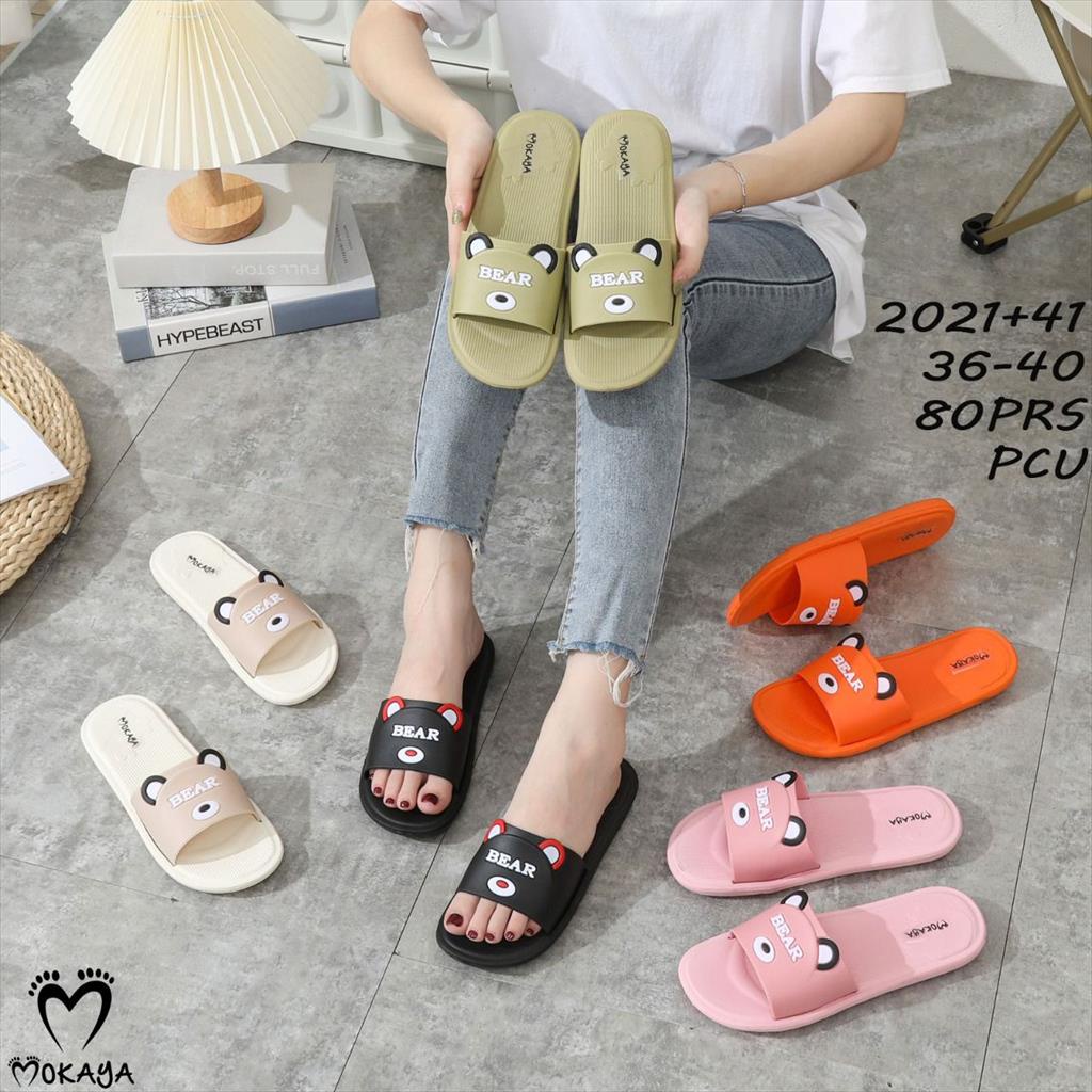 Sandal Slop Jelly Wanita Ban Bear Lucu Kekinian Cantik Import Mokaya / Size 36-40 (2021+41)