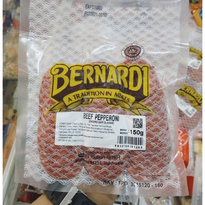 

Bernardi Beef / Sapi Pepperoni Kemasan 150 gram