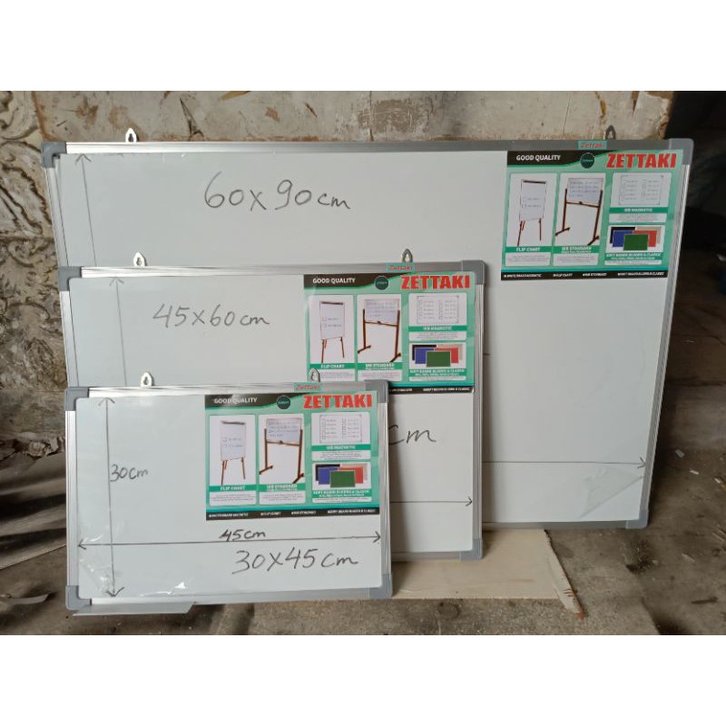 

Papan tulis magnet whiteboard gantung single face ZETTAKI 60x90cm