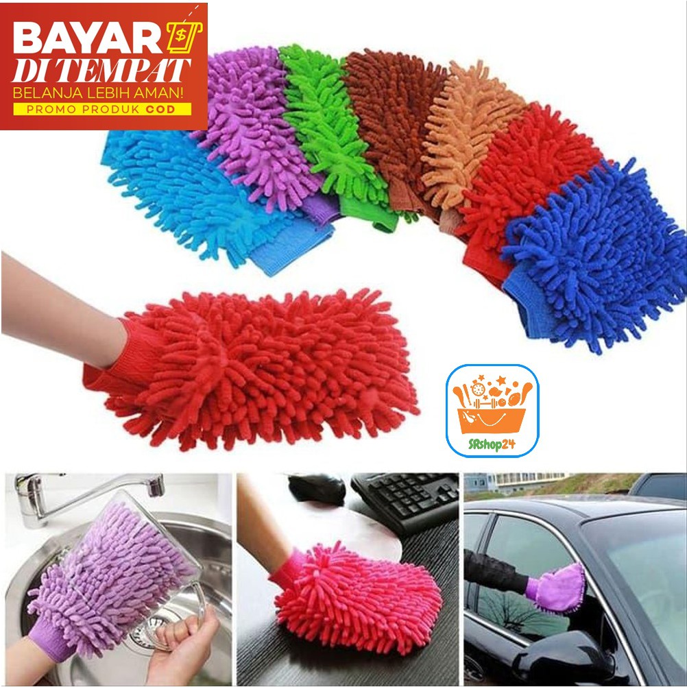 SARUNG TANGAN CENDOL MICROFIBER LAP DETAILING 2 SISI WARNA ACAK