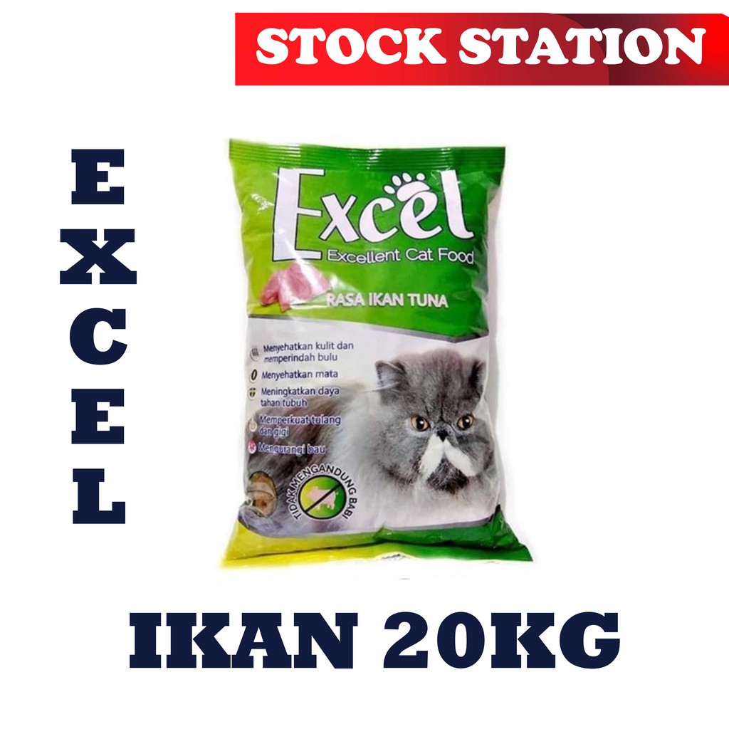 MAKANAN KUCING EXCEL IKAN 20KG FRESHPACK (KHUSUS GOSEN/GRAB)