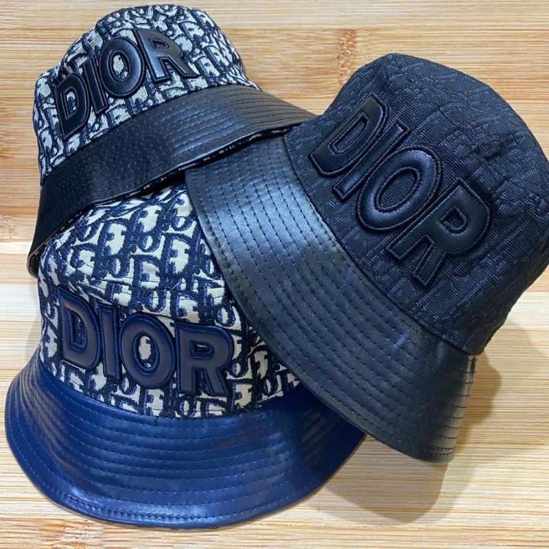 Topi bucket hat DIOR premium import, topi dior bucket kanvas leather