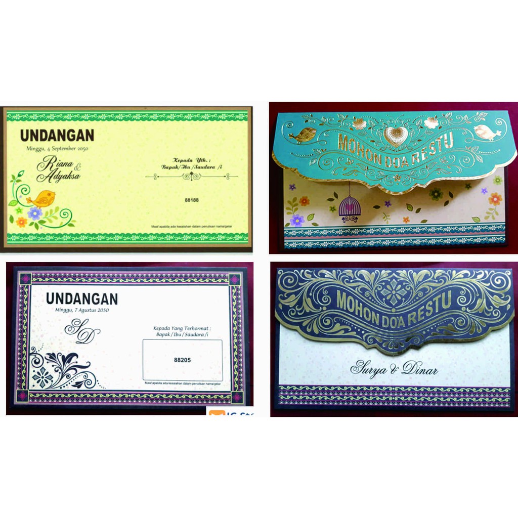 Undangan Pernikahan Murah /  erba 88205, 88188, 88195