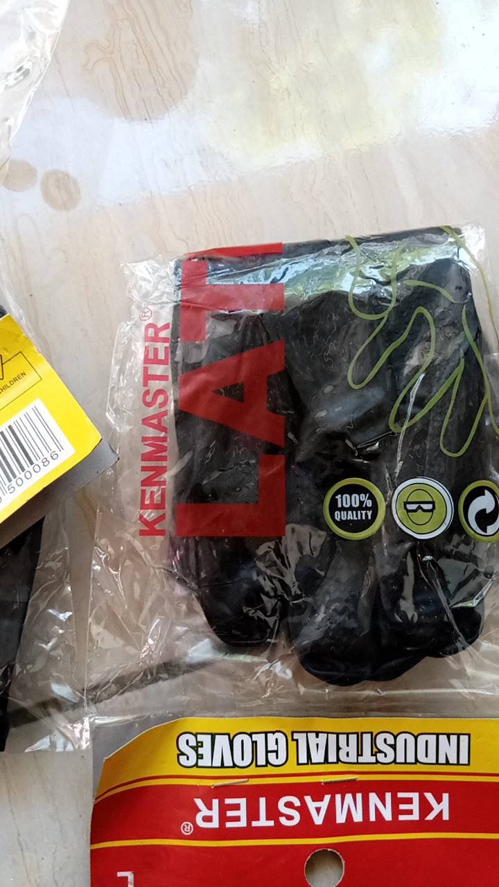 Kenmater Sarung Tangan Karet Hitam - Latex Hand Gloves