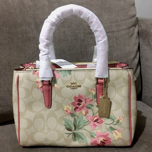 Tas Coach Signature Mini Surrey Carryall Lily Print / Handbag / Tas Wanita