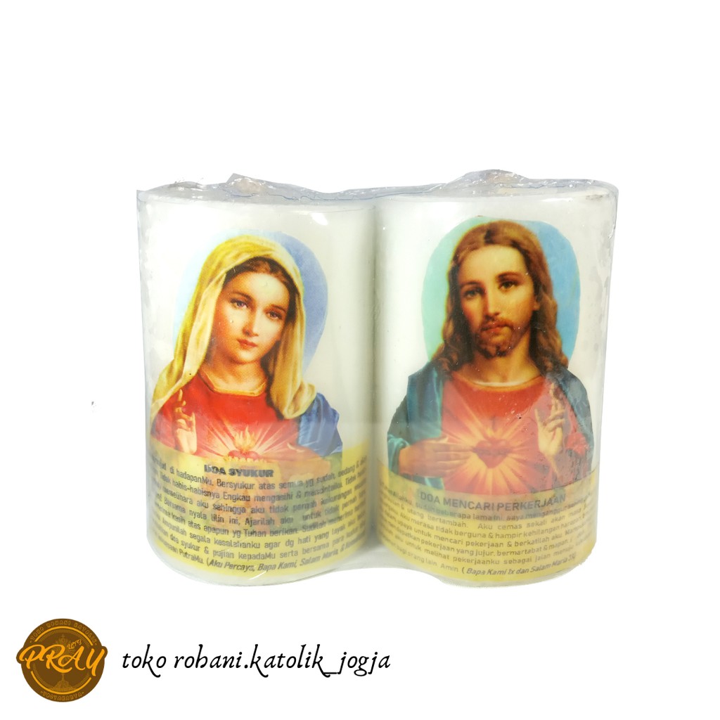 LILIN DOA KATOLIK 8 CM / LILIN ALTAR / LILIN GELAS/ LILIN DOA MURAH