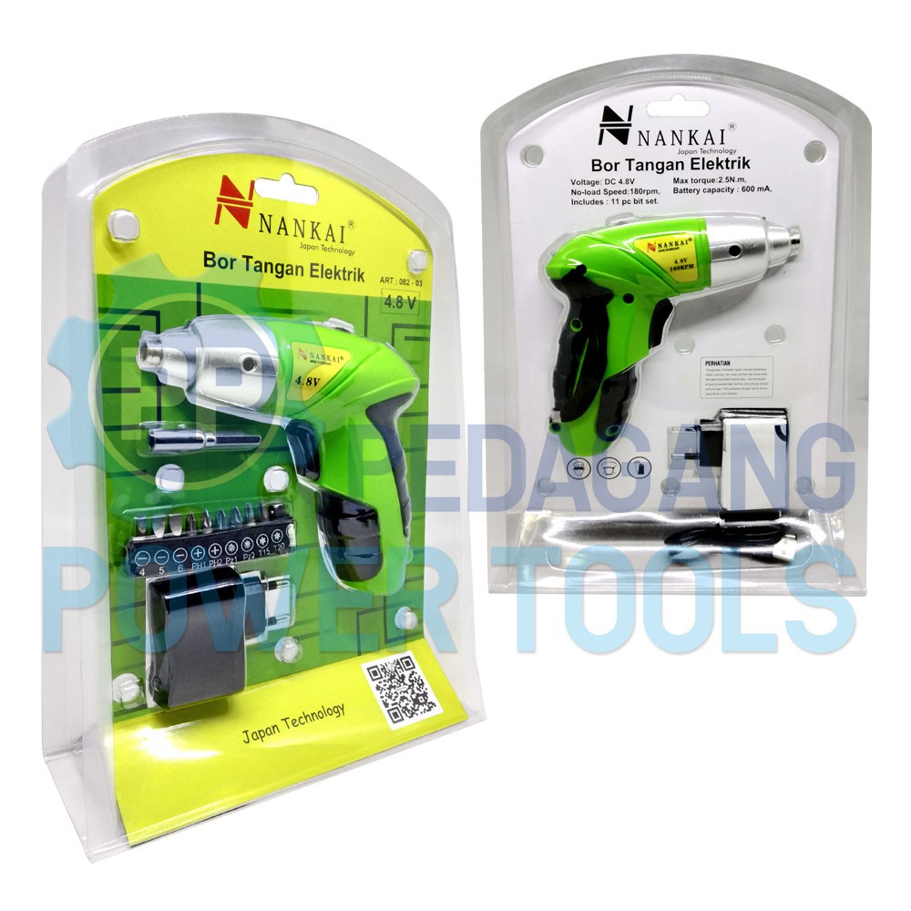 BOR TANGAN CAS NANKAI 4.8V - BOR CORDLESS OBENG BATERAI