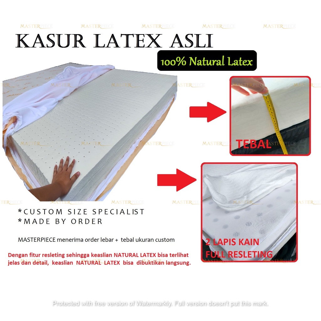 Kasur Latex Asli Ukuran Custom - Kasur Natural Latex Custom