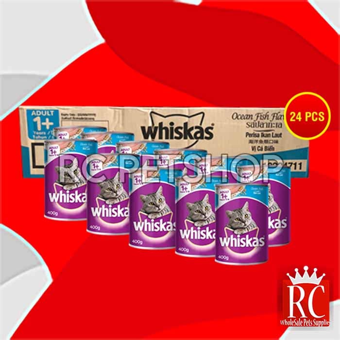 Makanan Basah Kucing Whiskas Kaleng Wetfod Grosir Dus Isi 24 PCS 400GR