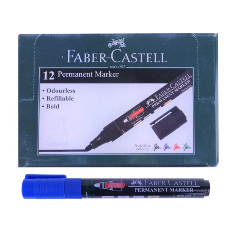

spidol permanent marker faber castell BIRU (1pcs)