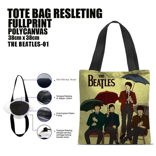 Tas / Tote Bag Polycanvas Full Print Resleting - The Beatles.1