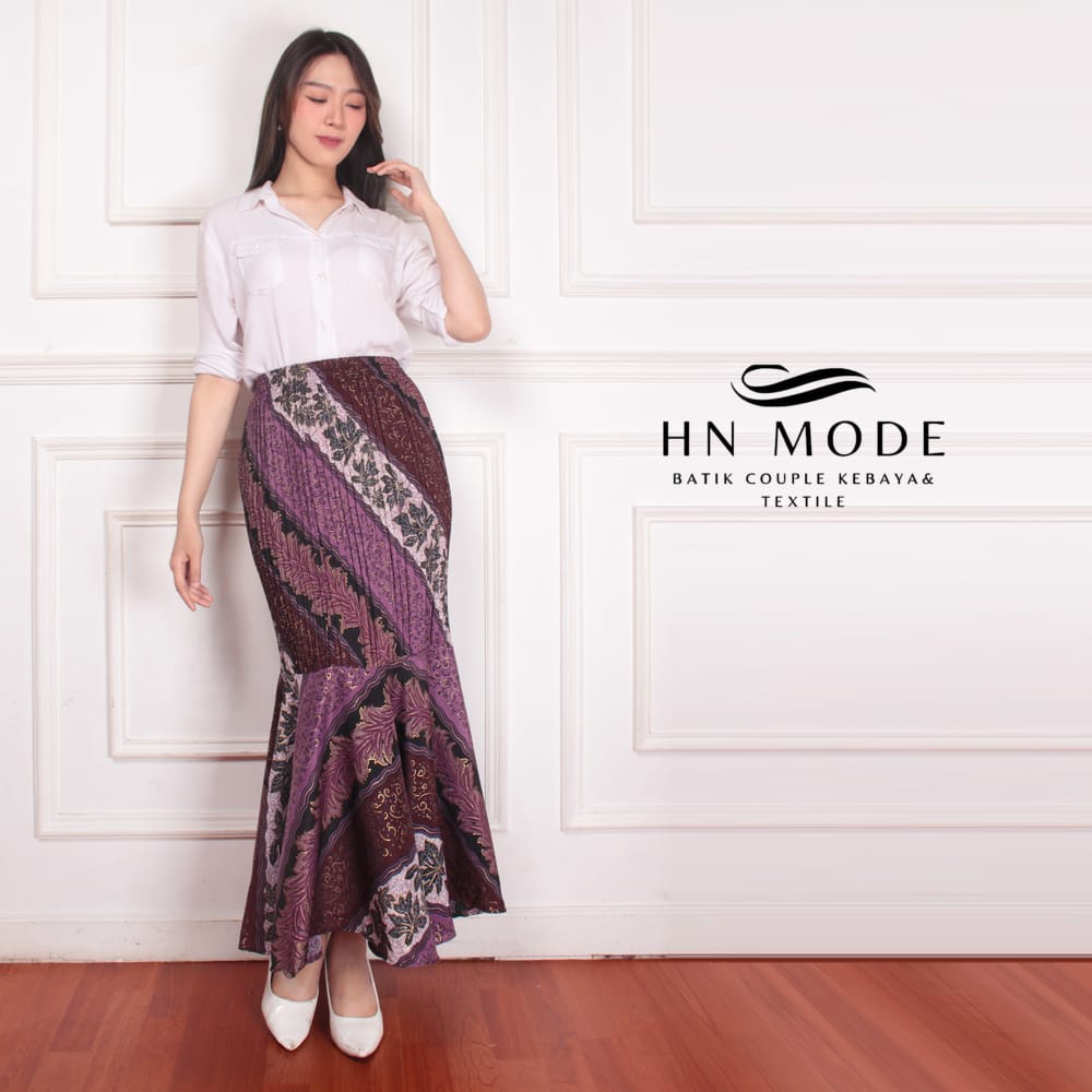 HN MODE - Rok duyung plisket batik / rok mermaid