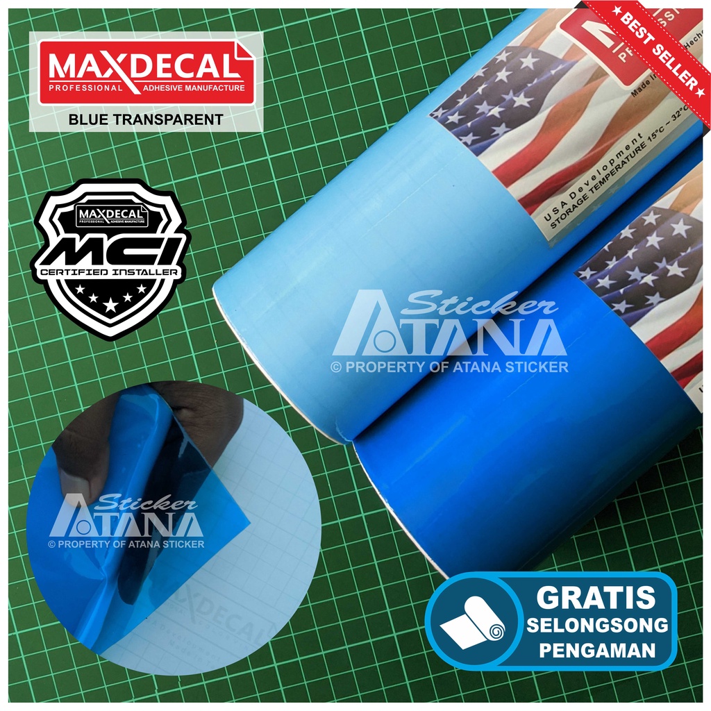 Skotlet Biru Transparan Maxdecal Scotlet Blue Transparent Stiker Tembus Pandang Bening Sticker Smoke Scolite Hybrid Scotlight Anti Gores Transparant Decal Vinyl Wrap Body Dekorasi Aksesoris Lampu Headlamp Motor Mobil Hp Laptop Neon Box Beat Vario Supra